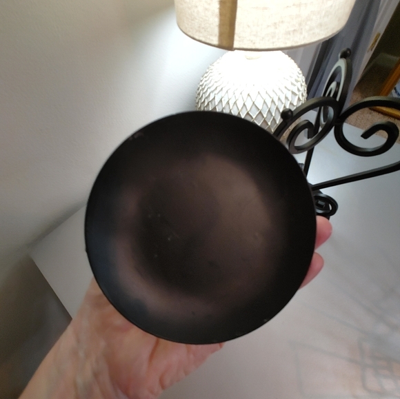 2 Black Metal Scroll Candle Holder 6.8" - Picture 7 of 8